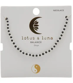 Lotus and Luna Balance Onyx 2mm Healing Necklace