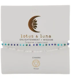 Lotus and Luna Enlightment + Wisdom Turquoise Lapis Lazuli Healing Bracelet