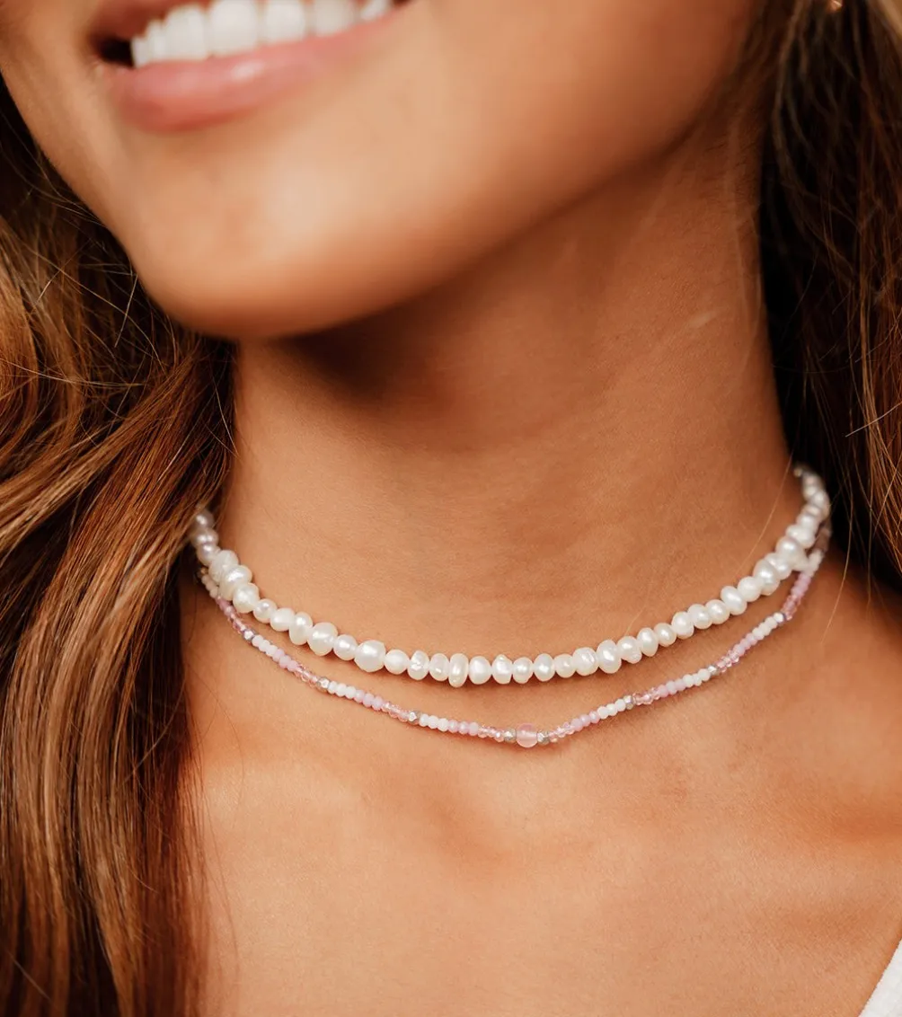 Lotus and Luna "Love is My Guide" Rose Quartz Goddess Necklace