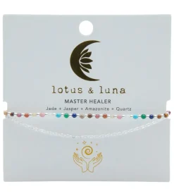 Lotus and Luna Master Healer Silver Healing Layered Bracelet