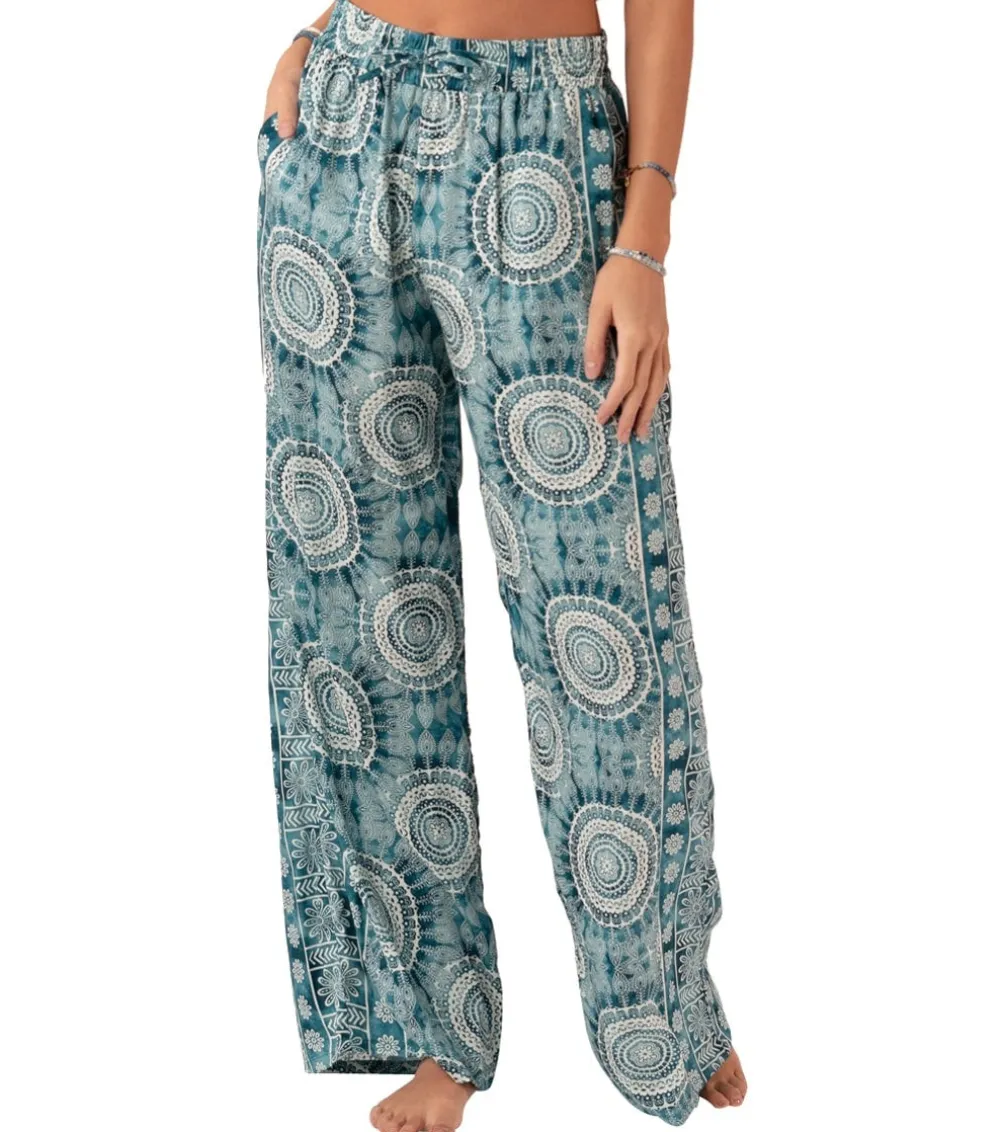 Lotus and Luna Palmetto Point Wide Leg Drawstring Pants