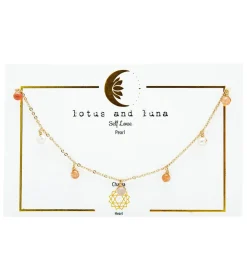 Lotus and Luna Pearl Gold 4mm Dewdrop Necklace