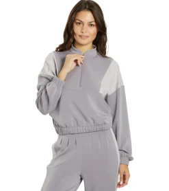 Thrive Societe Blocked Half Zip Pullover