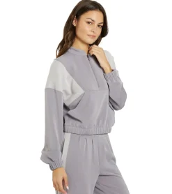 Thrive Societe Blocked Half Zip Pullover