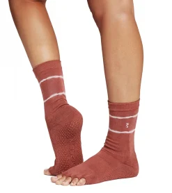 Toesox Crew Half Toe Grip Socks