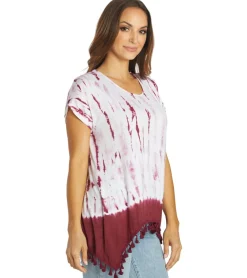 Yak & Yeti Gypsy Tie Dye Tassel Hem Tee